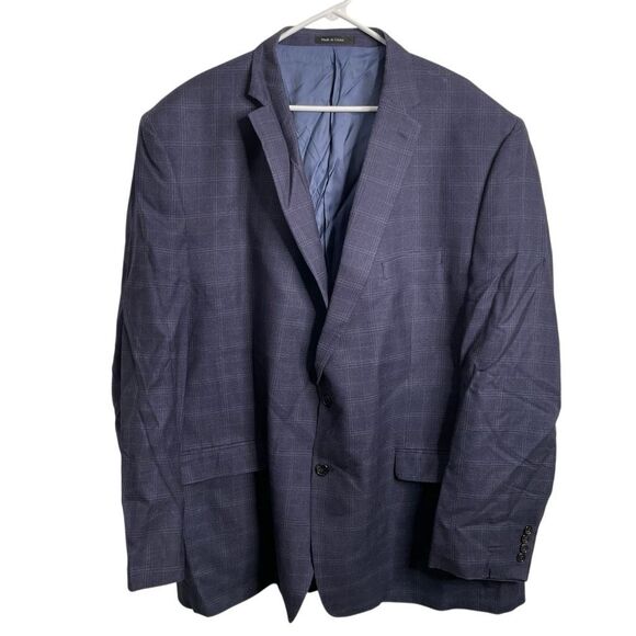 Lauren Ralph Lauren Other - LRL Ralph Lauren Mens Sportcoat 54L Big Tall Blue Windowpane Plaid Wool Silk